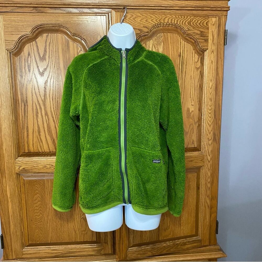 Patagonia Kids' Girls Sz XL Reversible‎ Windzone Jacket Green Fleece Polartec